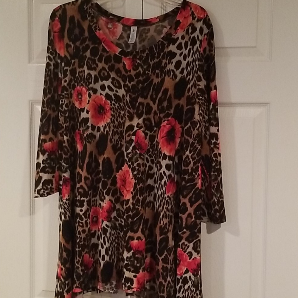 Leopard and Floral Print top